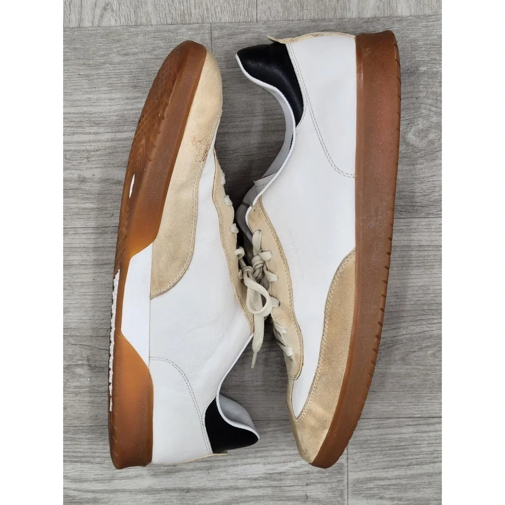 Cole Haan Men's Grandpro Turf Sneaker Ivory Tumbled-Stone Suede Mens Size 13 M